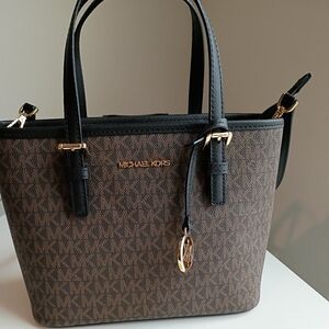 USED Michael Kors Signature Brown and Black Tote